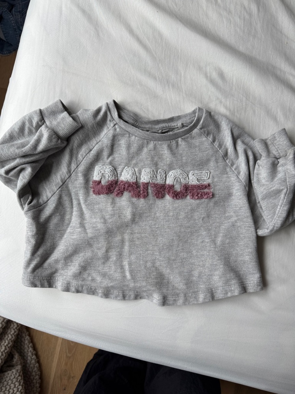 Next Direct Grey Sweatshirt with Pink 'DANCE' Embroidery